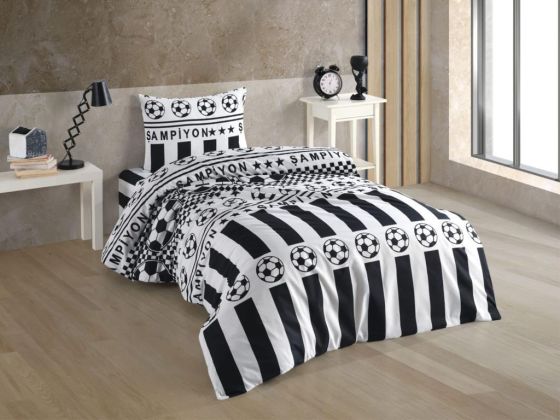 Fun Bedding Set 3 Pcs, Duvet Cover 160x200, Sheet 160x240, Pillowcase, Single Size, Self Patterned, Queen Bed Daily use