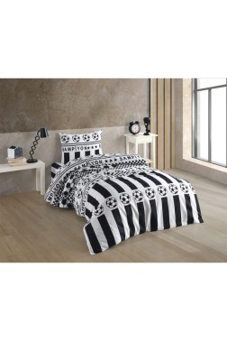 Fun Bedding Set 3 Pcs, Duvet Cover 160x200, Sheet 160x240, Pillowcase, Single Size, Self Patterned, Queen Bed Daily use - Thumbnail