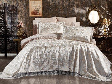 Dowry World - طقم مفارش سرير عرائسي 9 قطع بيج Garden Dowry World - طقم مفارش سرير عرائسي 9 قطع بيج Garden