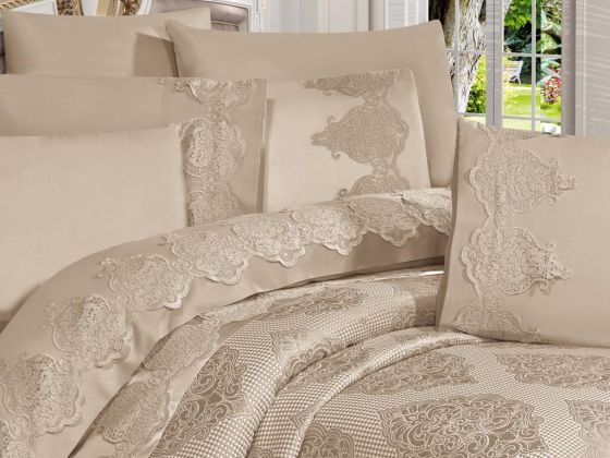 Garden Cotton Lacy Pique Set Cappucino