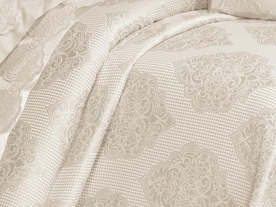 Garden Cotton Lacy Bedspread Set Cream