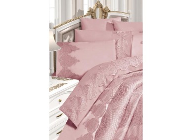 Garden Cotton Lacy Bedspread Set Powder - Thumbnail