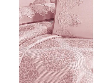 Garden Cotton Lacy Bedspread Set Powder - Thumbnail