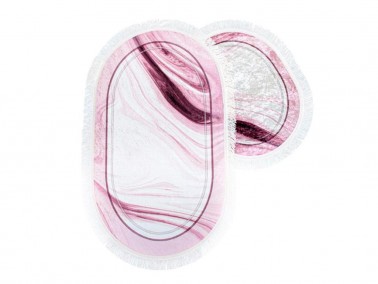 Çeyiz Diyarı - Garnet Oval Bath Mat Set 2 Lilac Çeyiz Diyarı - Garnet Oval Bath Mat Set 2 Lilac