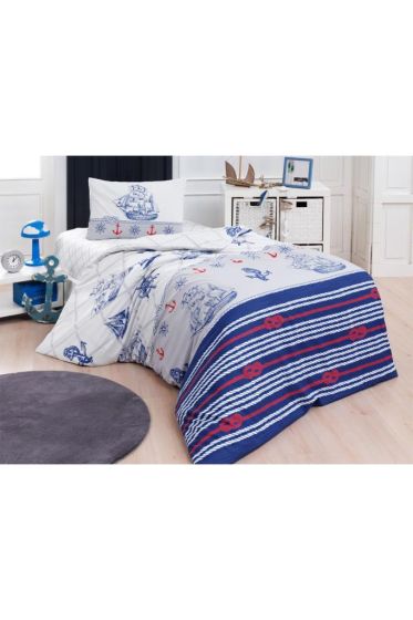 Gemici Bedding Set 3 Pcs, Duvet Cover 160x200, Sheet 160x240, Pillowcase, Single Size, Self Patterned, Queen Bed Daily use
