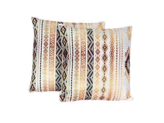 Geometric Velvet 2-Piece Cushion's Cover - Gold