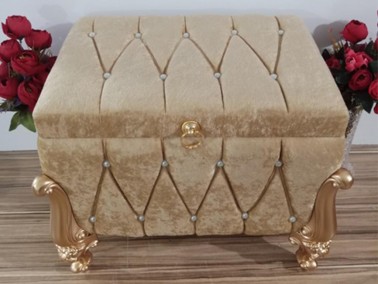 Gionna Split Square 2 Pack Dowry Chest Gold - Thumbnail