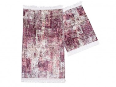 Çeyiz Diyarı - Giselle Rectangle Bath Mat Set of 2 Plum Çeyiz Diyarı - Giselle Rectangle Bath Mat Set of 2 Plum