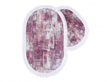 Çeyiz Diyarı - Giselle Oval Bath Mat Set of 2 Plum Çeyiz Diyarı - Giselle Oval Bath Mat Set of 2 Plum