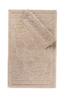 Çeyiz Diyarı - Glass Bath Mat Set 2 pcs, 60 x 100, 50 x 60, %100 Cotton Fabric Beige Çeyiz Diyarı - Glass Bath Mat Set 2 pcs, 60 x 100, 50 x 60, %100 Cotton Fabric Beige