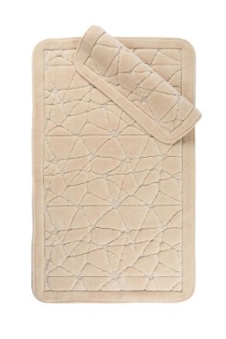 Çeyiz Diyarı - Glass Bath Mat Set 2 pcs, 60 x 100, 50 x 60, %100 Cotton Fabric Cappuccino Çeyiz Diyarı - Glass Bath Mat Set 2 pcs, 60 x 100, 50 x 60, %100 Cotton Fabric Cappuccino