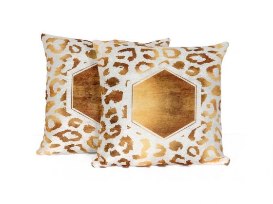 Gold Velvet Cushion's Cover 2 PCS - Cream