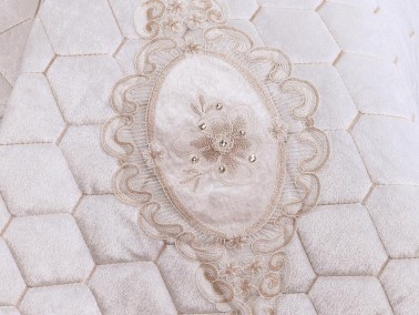 Gold Quilted Double Bedspread Cream - Thumbnail