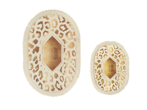 Gold Oval Bath Mat Set 2 Pcs