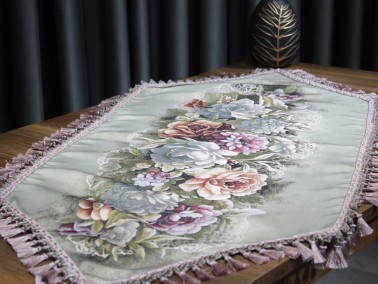 Golden Rose Love Luxury Tasseled Runner Mint - Thumbnail