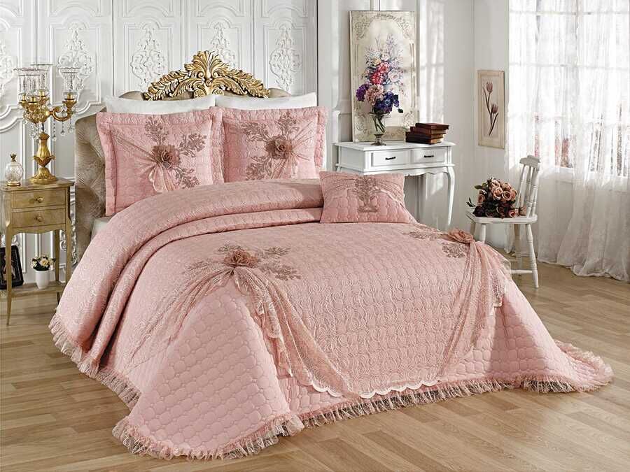  Goncagül Double Bed Cover Powder