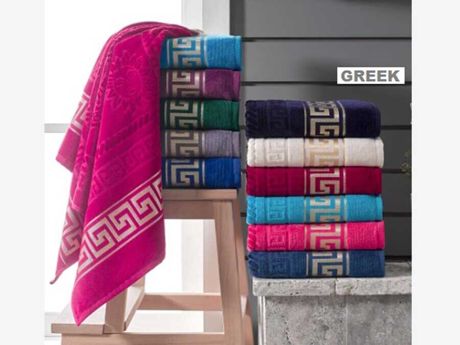 Çeyiz Diyarı - Greek طقم مناشف حمام مكون من قطعتين  Çeyiz Diyarı - Greek طقم مناشف حمام مكون من قطعتين