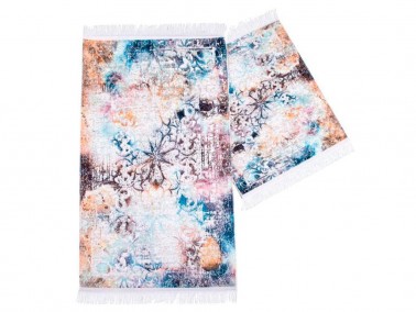 Çeyiz Diyarı - Greta Rectangle Bath Mat Set 2 Pcs Cream Çeyiz Diyarı - Greta Rectangle Bath Mat Set 2 Pcs Cream