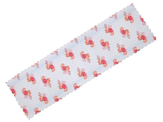 Rose Pattern Runner Blue