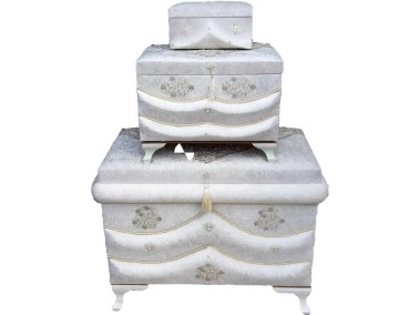 Çeyiz Diyarı - Gülseren Luxury Stone Tasseled 3-Pack Dowry Chest Çeyiz Diyarı - Gülseren Luxury Stone Tasseled 3-Pack Dowry Chest