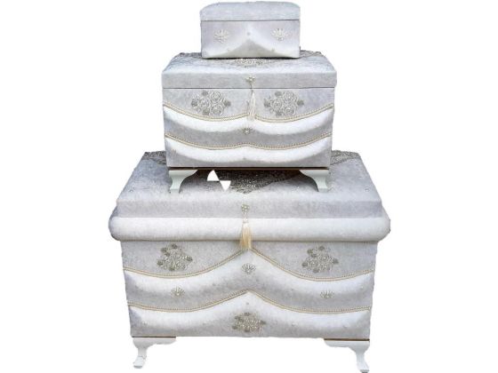 Gülseren Luxury Stone Tasseled 3-Pack Dowry Chest