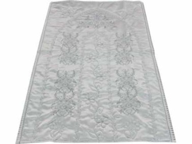 Silver Glitter Wrap Flower Embroidered Prayer Rug - Thumbnail