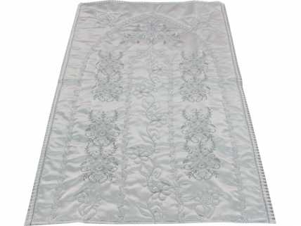 Silver Glitter Wrap Flower Embroidered Prayer Rug