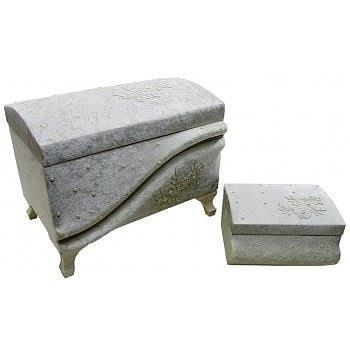 Dowry World - Gunay Velvet Double Dowry Chest Cream Dowry World - Gunay Velvet Double Dowry Chest Cream