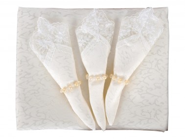 Dowry World - Guipure Kdk Table Cloth Set 18 pieces - Cream Dowry World - Guipure Kdk Table Cloth Set 18 pieces - Cream