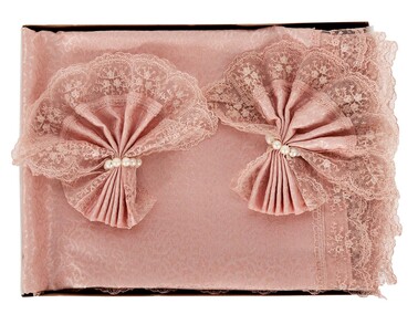 Dowry World - Guipure Kdk Table Cloth Set 18 pieces - Powder Dowry World - Guipure Kdk Table Cloth Set 18 pieces - Powder