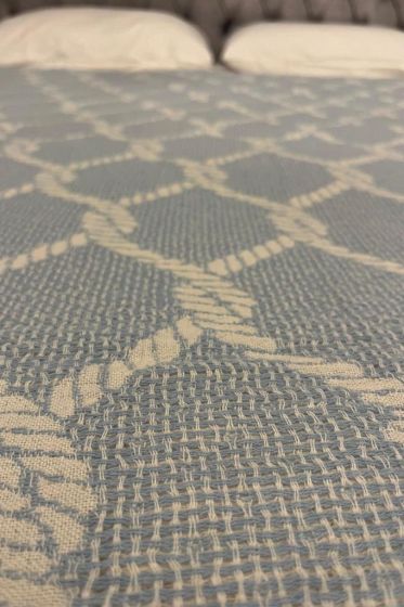 Halat Linen Double Size Bedspread 220x240 cm Brown Blue