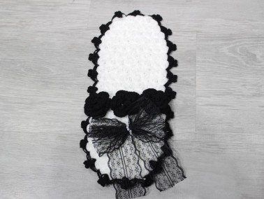 Handcrafted Black and White Bride Groom Set of 6 Washcloths - Thumbnail