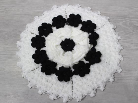 Handcrafted Black and White Bride Groom Set of 6 Washcloths