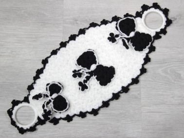 Handcrafted Black and White Bride Groom Set of 6 Washcloths - Thumbnail