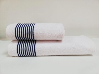 Çeyiz Diyarı - Hanımeli Double Cotton Bath Towel Set White Çeyiz Diyarı - Hanımeli Double Cotton Bath Towel Set White