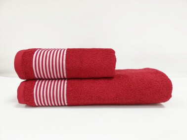 Çeyiz Diyarı - Hanımeli Double Cotton Bath Towel Set Red Çeyiz Diyarı - Hanımeli Double Cotton Bath Towel Set Red