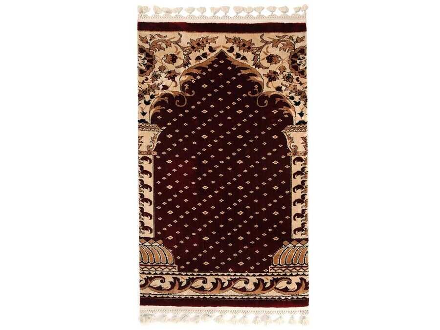 Haseki Luxury Tasseled Carpet Prayer Rug - Thumbnail