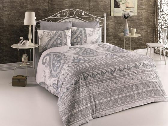 Helen Single Duvet Cover Set Gray