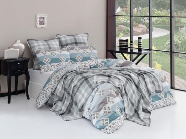 Çeyiz Diyarı - Hina Bedding Set 7 Pcs, Bedspread 200x230, Duvet Cover 200x220, Bed Sheet, Double Size, Self Patterned, Gray Çeyiz Diyarı - Hina Bedding Set 7 Pcs, Bedspread 200x230, Duvet Cover 200x220, Bed Sheet, Double Size, Self Patterned, Gray