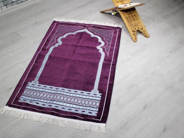 Hira Fringed Chenille Woven Prayer Rug - Thumbnail