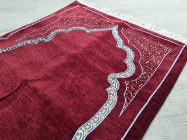 Hira Fringed Chenille Woven Prayer Rug - Thumbnail