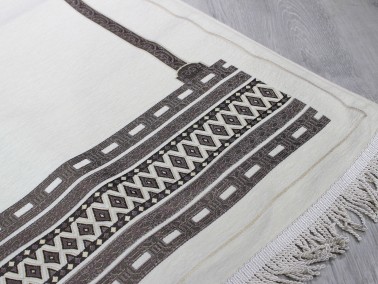 Hira Fringed Chenille Woven Prayer Rug - Thumbnail