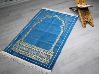 Hira Fringed Chenille Woven Prayer Rug - Thumbnail