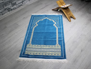 Hira Fringed Chenille Woven Prayer Rug - Thumbnail