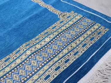 Hira Fringed Chenille Woven Prayer Rug - Thumbnail