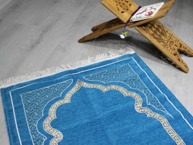 Hira Fringed Chenille Woven Prayer Rug - Thumbnail