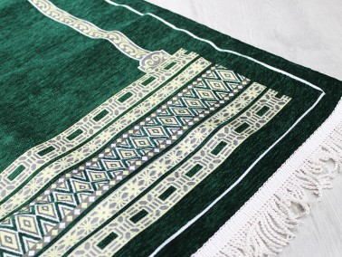 Hira Fringed Chenille Woven Prayer Rug - Thumbnail