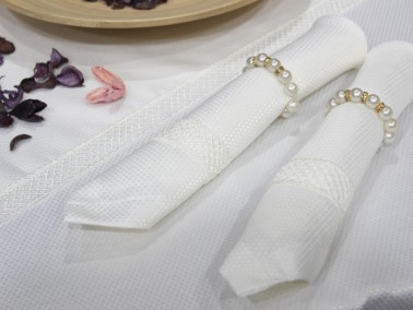 Honeycomb Tablecloth Set 26 Piece Cream - Thumbnail