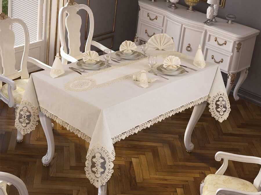 Dowry World - Hüma Table Cloth 26 Pieces Cream Dowry World - Hüma Table Cloth 26 Pieces Cream