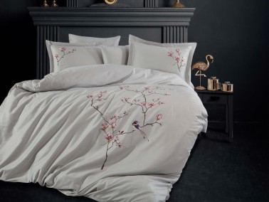 Hüma Cotton Satin Double Duvet Cover Set Maldives - Thumbnail